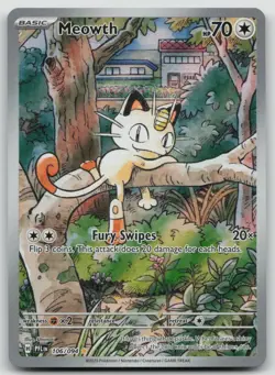 Pokemon TCG Meowth 106/094 Full Art Illustration Rare Holo Phantasmal Flame - Image 1