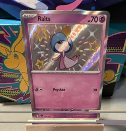 Pokemon TCG Ralts 153/091 SV: Paldean Fates Shiny Holo Shiny Rare 70 HP - Image 1