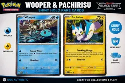 Pokemon SV Black Star Promo Wooper 155 & Pachirisu 158 Cosmos Holo NM Lot - Image 1