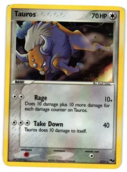 Pokemon TCG Tauros POP Series Promos 2 5/17 Holo Rare LP/MP - Image 1