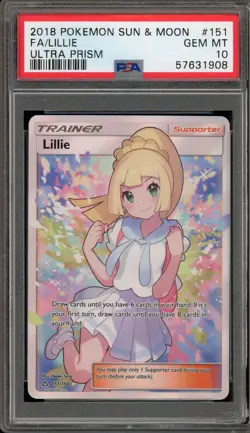Pokemon Lillie Ultra Prism Full Art #151 PSA 10 Gem Mint - Image 1