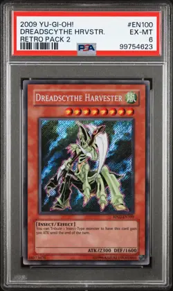 2009 YU-GI-OH! RP02-RETRO PACK 2 EN100 DREADSCYTHE HARVESTER PSA 6 - Image 1