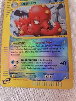 🐙 Octillery 26/147 Reverse Holo Pokemon Card (2002) - Damaged - Crease on Lower - Image 2