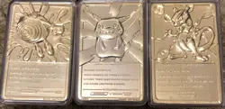 Pokemon 23K Gold Plated Cards 1999 BK set of 3 Pikachu Mewtwo Poliwhirl - Image 5