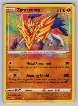 Zamazenta SWSH04: Vivid Voltage #102/185 Amazing Rare,Holo Pokemon Card - Image 1