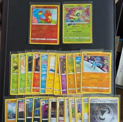 Pokemon TCG Celebi Card Vivid Voltage 009/185 PLUS rev holo Charmander + 22 more - Image 1