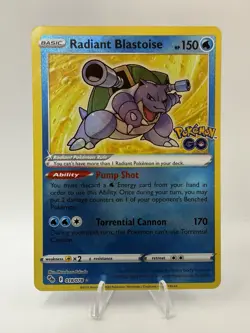 Pokemon TCG - Radiant Blastoise Holo Card Pokemon Go 018/078 NM - Image 1
