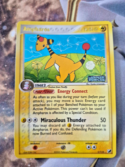 Ampharos 1/115 EX Unseen Forces Reverse Holo Rare Pokemon Card 2005 LP - Image 1