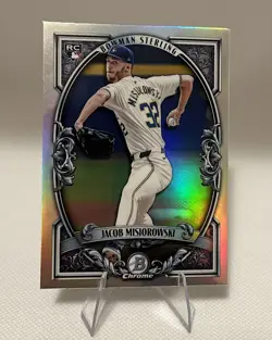 Topps Jacob Misiorowski Brewers 2026 Bowman Sterling Chrome Rookie #BST-13 - Image 1