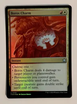 MTG Foundations Boros Charm 0721 Borderless Foil Uncommon Red/White Instant - Image 1
