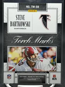 Panini 2019 Passing the Torch Torch Marks Steve Bartkowski Auto Gold /25 TM-SB - Image 4