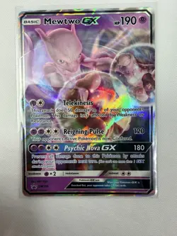 Mewtwo GX SM196 Black Star Promo Holo Pokemon Card Sun Moon 2019 - Image 1