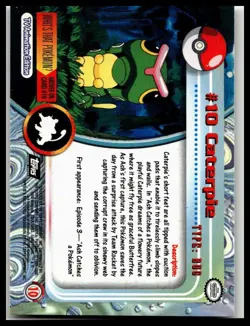Caterpie #10 Pokemon Topps Animation Edition Black Label Card - Image 2