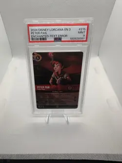 Disney Lorcana Peter Pan Pirate's Bane Enchanted Text Error #215 PSA 9 - Image 1