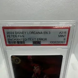 Disney Lorcana Peter Pan Pirate's Bane Enchanted Text Error #215 PSA 9 - Image 3