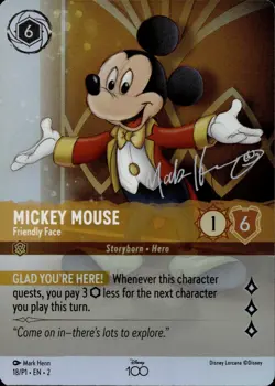 Lorcana Disney 100 Promos Mickey Mouse - Friendly Face Alternate Art 18 Holo - Image 2