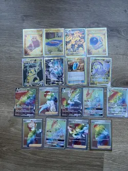 Lot Of 17 Pokemon TCG Ultra Rare Gold/Secret Rare ADULT PULLED In NM-M condition - Image 1