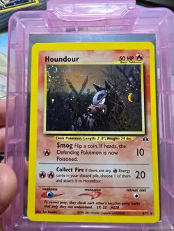 Pokemon TCG Houndour Neo Discovery Holo Rare Card 5/75 - SWIRL 🌀 - Image 1