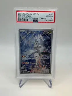 2025 Pokemon EN Journey Together N's Reshiram Stamped Box Topper #167 PSA 10 - Image 1
