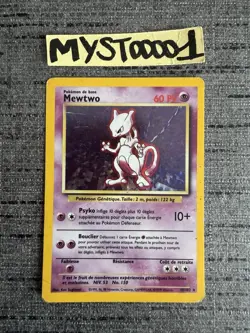 Carte Pokemon Mewtwo 10/102 Holo Set De Base Wizards Francais Occasion - Image 1