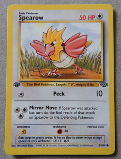 POKEMON RARE 1st EDITION JUNGLE ,SPEAROW , 62/64 .1999 - Image 1