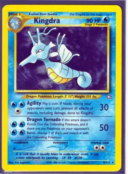 VINTAGE 2000 POKEMON KINGDRA 8/111 NEO GENESIS RARE HOLO MP - Image 1
