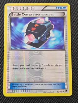 BATTLE COMPRESSOR TEAM FLARE GEAR 92/119 POKEMON REVERSE HOLO NM/M - Image 1