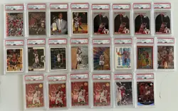 Michael Jordan 100 Card PSA Lot – SP Fleer Stadium Club Bulls PSA 9 8 7 6 - Image 1