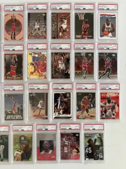 Michael Jordan 100 Card PSA Lot – SP Fleer Stadium Club Bulls PSA 9 8 7 6 - Image 2