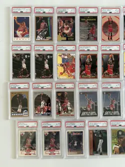 Michael Jordan 100 Card PSA Lot – SP Fleer Stadium Club Bulls PSA 9 8 7 6 - Image 3