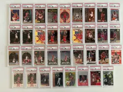 Michael Jordan 100 Card PSA Lot – SP Fleer Stadium Club Bulls PSA 9 8 7 6 - Image 4