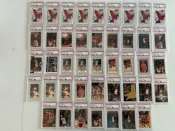 Michael Jordan 100 Card PSA Lot – SP Fleer Stadium Club Bulls PSA 9 8 7 6 - Image 5