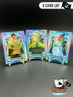 2025 Topps Disney Wonder Winter Princess and the Frog Tiana & Naveen 3 Card Lot - Image 1