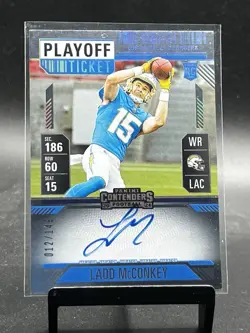 2024 Panini Contenders Ladd McConkey On Card Auto #/149 Variation RC Chargers - Image 1