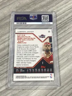 PSA 10 2004 Topps Finest Basketball #23 Lebron James second year INVESTMENT card - Image 2