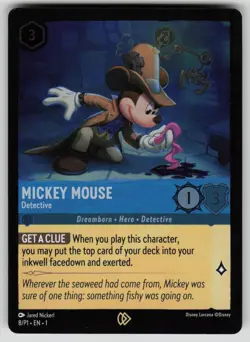 Mickey Mouse Detective Cold Foil Disney Lorcana Promo Cards 8 Disney Lorcana LP - Image 1