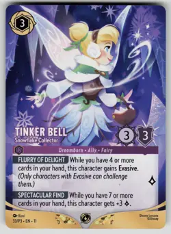 Tinker Bell Snowflake Collector Store Championship Promo 33 Disney Lorcana NM - Image 1