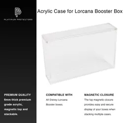 Acrylic Display Case for Disney Lorcana Booster Box Premium Magnetic Top 6mm - Image 3