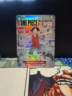 One Piece Monkey D. Luffy US Voyage College Basketball Promo Card p055 - Image 1