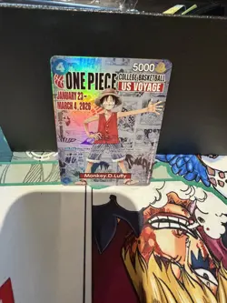 One Piece Monkey D. Luffy US Voyage College Basketball Promo Card p055 - Image 2