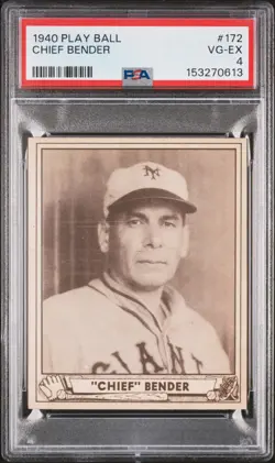 1940 PLAY BALL #172 CHIEF BENDER PSA 4 - Image 1