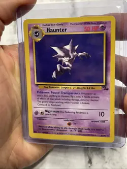 Haunter 6/62 Fossil Pokemon Moderately Played MP+ Vintage Pokemon Card Regular - Image 1
