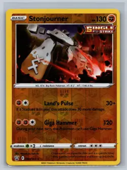 Stonjourner 084/163 Rare Battle Styles Pokemon Card Reverse Holo Lightly Played - Image 1