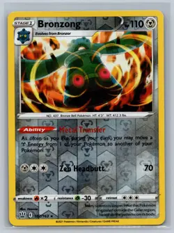 Bronzong 102/163 Holo Rare Battle Styles Pokemon Card Reverse Holo Near Mint - Image 1