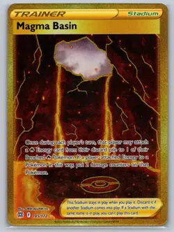 Magma Basin 185/172 Secret Rare Brilliant Stars Pokemon Card Holo Near Mint - Image 1