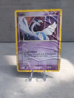 Lugia Pokemon Card Unseen Forces Holo - VERY DAMAGED - Image 1