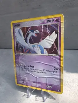 Lugia Pokemon Card Unseen Forces Holo - VERY DAMAGED - Image 2