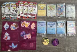 Pokemon 2025 Holiday Calendar Promos COMPLETE SET OF 8 + 7 fun Packs: SEALED! - Image 1