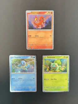 Pokemon 151 Poster Collection Promo 3 Card Set Bulbasaur Charmander Squirtle - Image 5