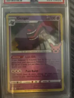 2022 Pokemon SWSH Gengar Holo Trick or Trade Card PSA 8 - Image 2